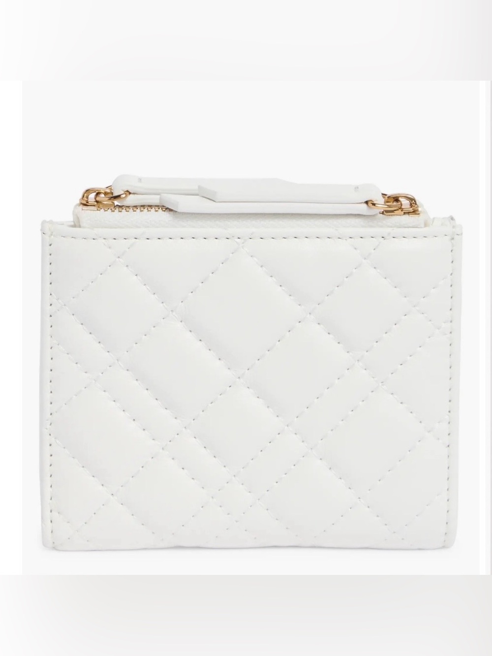Kurt Geiger Brixton Quilted White Mini Wallet with Gold Plaque - Picture 3 of 9
